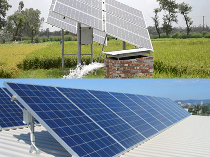 Solar panels with pumps